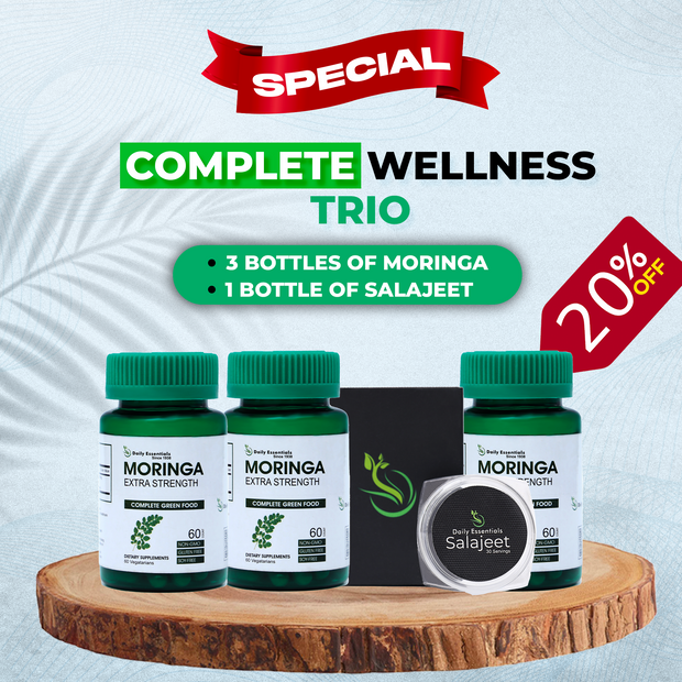 Complete Wellness Trio, salajeet, moringa
