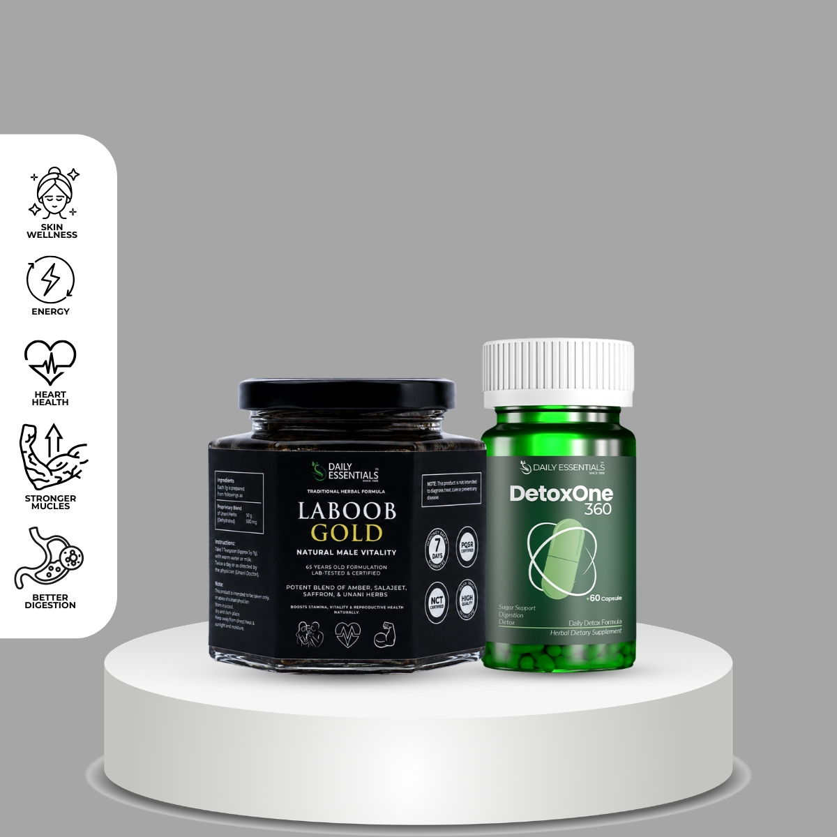 Laboob Gold + Free DetoxOne360 — Complete Male Wellness & Detox Combo
